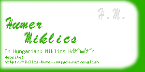 humer miklics business card
